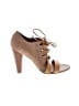 Tod's Color Block Marled Solid Brown Tan Heels Size EU 38 1/2 - photo 1