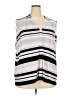 Calvin Klein Stripes Silver Sleeveless Blouse Size 3X - photo 1