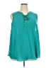Torrid 100% Polyester Teal Sleeveless Blouse Size 3X Plus (3) - photo 1