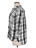 Cato 100% Rayon Plaid Silver Long Sleeve Button-Down Shirt Size L - photo 5