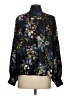 Parker 100% Polyester Floral Black Long Sleeve Blouse Size S - photo 2