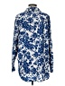 Unbranded Print Blue Long Sleeve Blouse Size M - photo 2