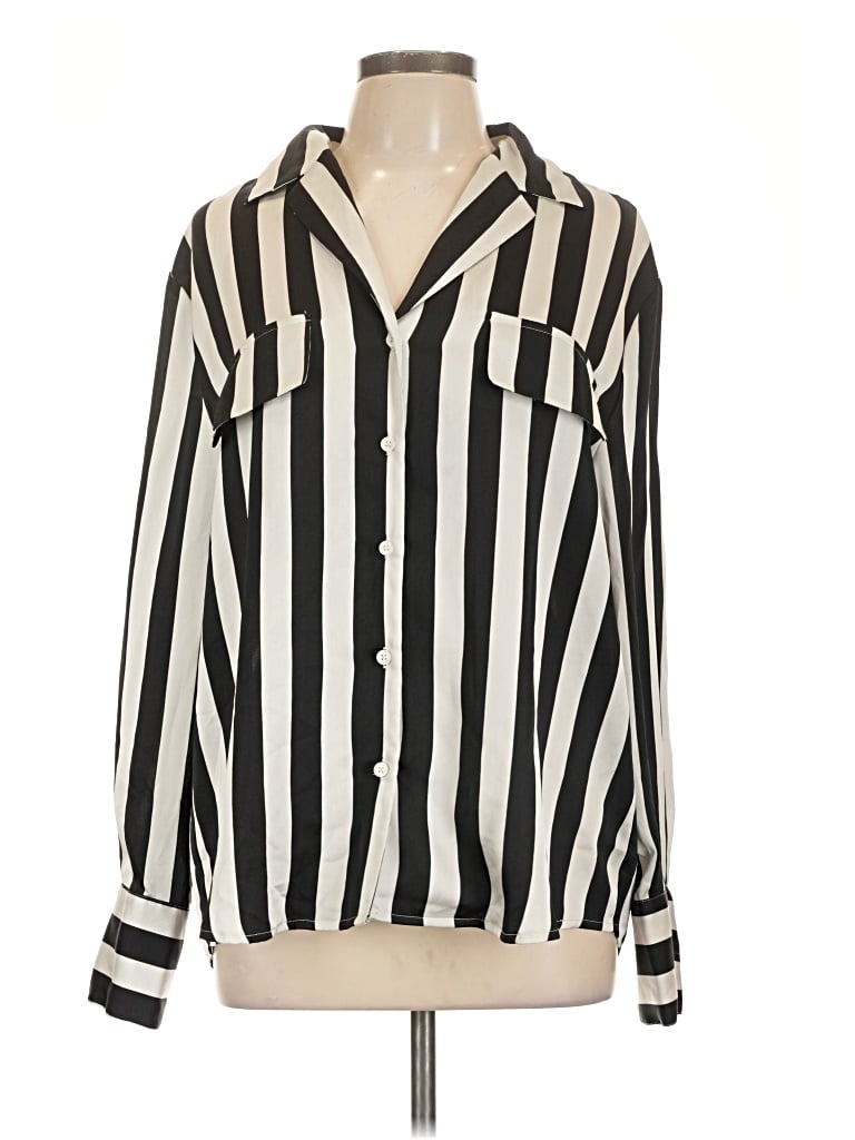Pre-owned En Creme Long Sleeve Blouse In Black