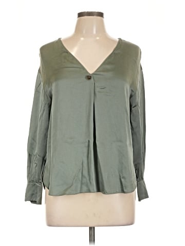 Vince. Long Sleeve Silk Top (view 1)
