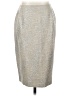 Valentino Metallic Silver Tan Vintage Pencil Skirt Size 4 - photo 1