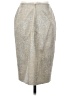 Valentino Metallic Silver Tan Vintage Pencil Skirt Size 4 - photo 2