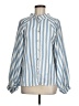 Unbranded 100% Polyester Stripes Blue Long Sleeve Blouse Size M - photo 1