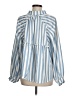 Unbranded 100% Polyester Stripes Blue Long Sleeve Blouse Size M - photo 2