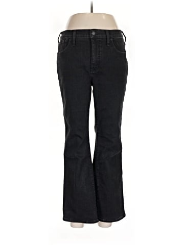 Madewell Kick Out Crop Jeans in Black Rinse Wash (view 1)