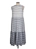 Max Studio Stripes Gray Casual Dress Size L - photo 2