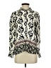 Zara Animal Print Ivory Long Sleeve Blouse Size XS - photo 1