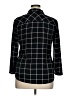 Merona 100% Rayon Plaid Black 3/4 Sleeve Button-Down Shirt Size XL - photo 2