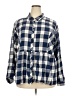 Torrid Plaid Blue Long Sleeve Button-Down Shirt Size 4X Plus (4) - photo 1