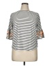 Ruby Rd. Stripes Gray Short Sleeve Top Size XL (petite) - photo 1