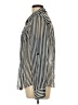 Iz Byer 100% Polyester Stripes Silver Long Sleeve Blouse Size L - photo 5