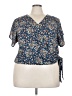 Weston 100% Polyester Blue Short Sleeve Blouse Size 3X - photo 1