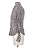 Pilcro 100% Cotton Animal Print Silver Long Sleeve Blouse Size XS - photo 5