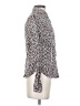 Pilcro 100% Cotton Animal Print Silver Long Sleeve Blouse Size XS - photo 4