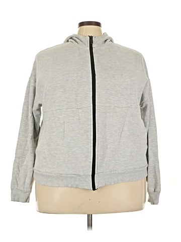 White Mark Zip Up Hoodie (view 1)