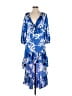 ALEXIS for Target 100% Polyester Tropical Floral Blue Cocktail Dress Size M - photo 1
