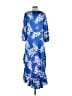 ALEXIS for Target 100% Polyester Tropical Floral Blue Cocktail Dress Size M - photo 2