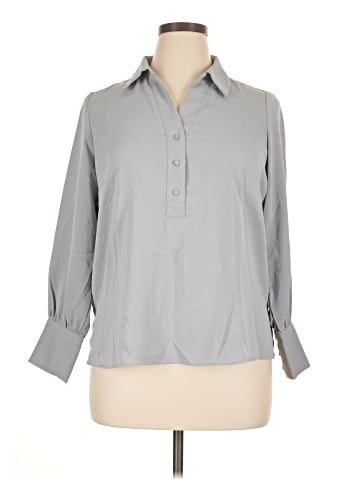 Adrianna Papell 3/4 Sleeve Button-Down Shirt (view 1)
