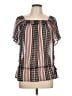 Merona 100% Polyester Black Short Sleeve Blouse Size L - photo 1