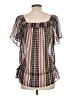 Merona 100% Polyester Black Short Sleeve Blouse Size L - photo 2
