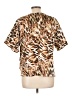 Worthington 100% Polyester Animal Print Brown Short Sleeve Blouse Size L - photo 2
