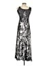 Komarov 100% Polyester Metallic Silver Cocktail Dress Size XS (0) - photo 2