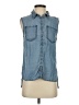 Forever 21 100% Lyocell Blue Sleeveless Button-Down Shirt Size XS - photo 1