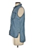 Forever 21 100% Lyocell Blue Sleeveless Button-Down Shirt Size XS - photo 5
