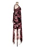 Connected Apparel Floral Multi Color Burgundy Cocktail Dress Size 10 - photo 4