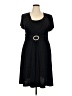 R&M Richards Solid Black Casual Dress Size 18 - photo 1