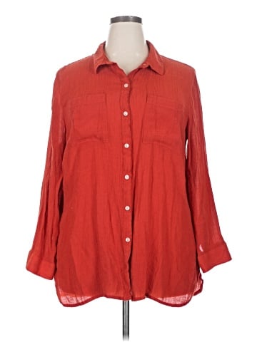 Cato 3/4 Sleeve Button-Down Shirt (view 1)