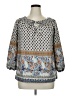 Tantrums 100% Polyester Blue 3/4 Sleeve Blouse Size XL - photo 1