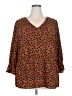 Evri 100% Polyester Brown 3/4 Sleeve Blouse Size 2X - photo 1