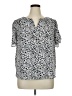 dalia Animal Print Silver Short Sleeve Henley Size XL - photo 1