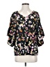 CAbi 100% Polyester Floral Black 3/4 Sleeve Blouse Size S - photo 1