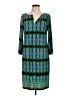 Laundry by Design Print Green Casual Dress Size 12 - photo 1