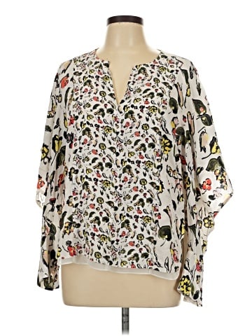Grey by Jason Wu 3/4 Sleeve Silk Top (view 1)