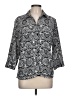 Notations 100% Polyester Print Black 3/4 Sleeve Blouse Size L - photo 1