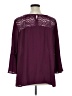 Avon 100% Polyester Burgundy 3/4 Sleeve Blouse Size 1X - photo 2