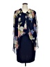 Sandra Darren 100% Polyester Floral Blue Cocktail Dress Size XL - photo 1