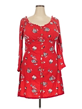open lace back dress Red Flowers Mini Dress XXL main image 1