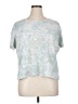 Basic Editions Floral Blue Short Sleeve T-Shirt Size XL - photo 1