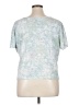 Basic Editions Floral Blue Short Sleeve T-Shirt Size XL - photo 2