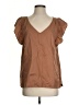 Dylan 100% Cotton Brown Short Sleeve Blouse Size XS - photo 1