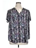 Torrid 100% Polyester Purple Short Sleeve Blouse Size 1X Plus (1) - photo 1