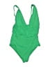 Melissa Odabash 100% Elastane Solid Green One Piece Swimsuit Size 8 - photo 1